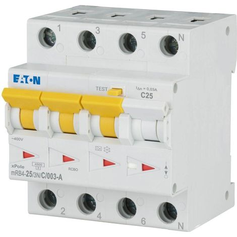 Eaton Interruttore differenziale mBR4-25/3N/C/003-A 4 poli 400V