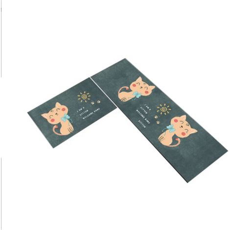 Tapis de Cuisine Long et Absorbant en Forme de L - JINFGERNE - Paillasson Antidérapant pour Salle de Bain, Balcon et Autres Espaces Intérieurs, Lavable en Machine, Design Élégant (1/5)