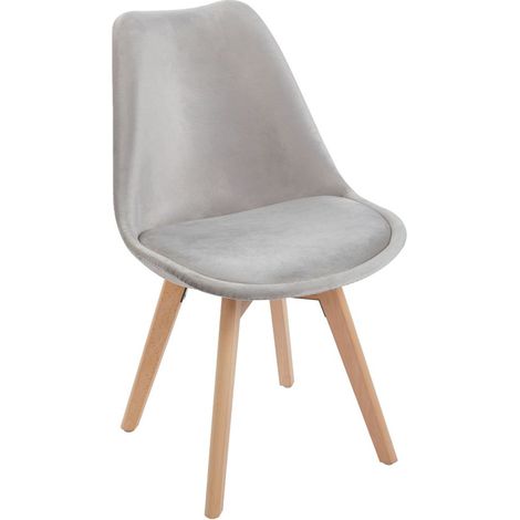 Sillas Comedor - Silla Synk Terciopelo - Gris claro