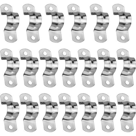 25pcs U-Tube Pince en Acier Inoxydable, 20mm Anneau de Connexion Tuyau Pince, Carte d'équitation Selle Carte Tuyau Attache, U-Forme Cintre Selle Sangle Serre-joint Pince Clip (1/5)