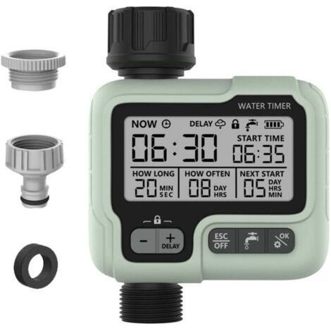 Automatischer Bewässerungscomputer für den Garten, Outdoor-Bewässerungssteuerung, Sprinkler-Timer, grün, 1712,555,5 cm (1/3)
