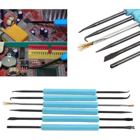 Ej.Life 6-teiliges Löthilfswerkzeug-Set, Schweißhilfswerkzeug, Löthilfswerkzeug, Doppelseitiges Löthilfshilfe-Reparaturwerkzeug für Elektronische Reparaturen (1/5)