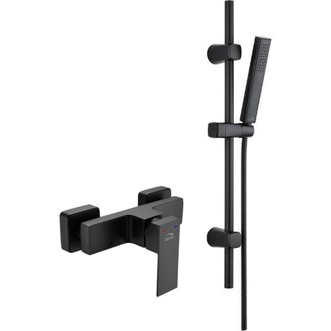 Kvadrato Ensemble de douche avec mitigeur, Couleur: Noir (1/3)