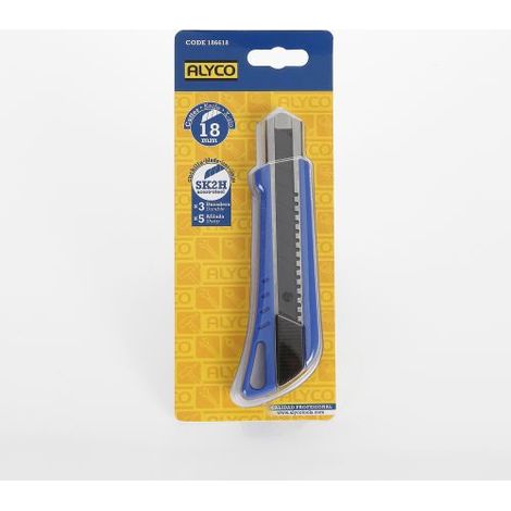 CUTTER CUCHILLA 18 MM SK2H CON BOTÓN DESLIZABLE ALYCO (1/5)