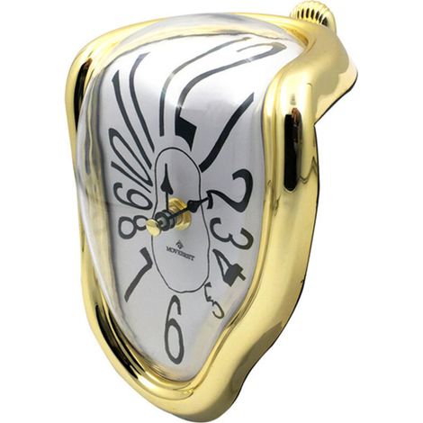 Horloge déformée surréaliste Numérisation silencieuse Montre de fusion Horloge sur pied Décoration de cadeau