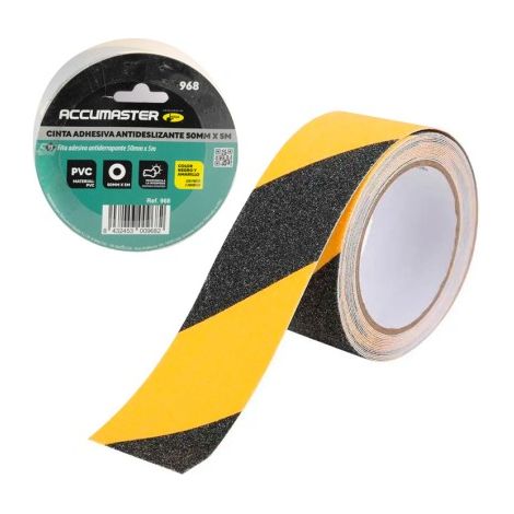 Cinta Adhesiva Antideslizante Gran Adherencia Amarillo/Negro 50mm x 5m Pack 6 Uds (1/5)