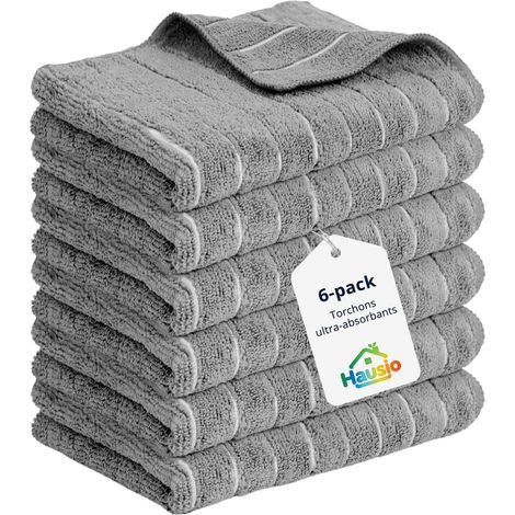 Lot de 6 Torchon Cuisine Microfibre 65 X 45 cm, Microfibres Torchons de Cuisine, Torchon Microfibre, Torchons de Cuisine Super Absorbants et Robustes, Torchon Vaisselle (1/5)
