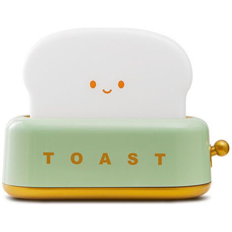 Veilleuse Enfant, LED Lampe de Chevet Toaster, Veilleuse Bébé Rechargeable USB, Veilleuse Bebe à Intensité Variable, Lampe Chevet Chambre avec Fonction Minuterie, Kawaii Veilleuse Adul