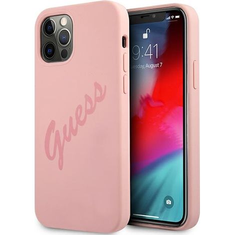 Funda rígida rosa Guess GUHCP12LLSVSPI para iPhone 12 Pro Max 6,7 con diseño vintage. (1/5)