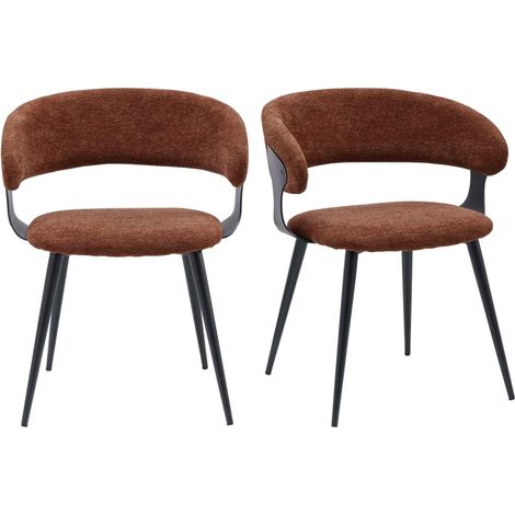 NINO-Fauteuil de table en tissu Luxury Terracotta (x2) (1/5)