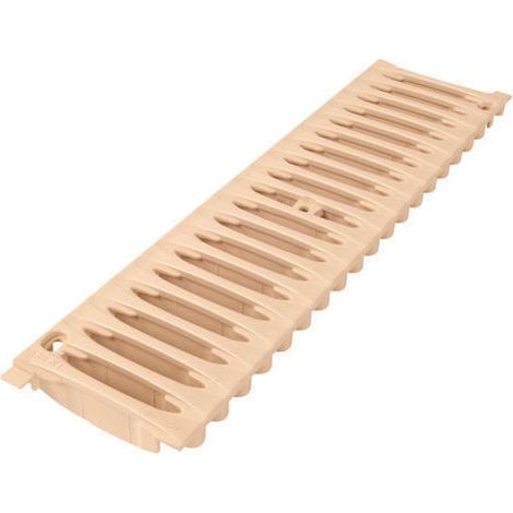 Nicoll – Grille caniveau encastrée B125 en PVC sable – Largeur 130mm – Longueur 500mm – Surface d'avalement 471 cm²/ml