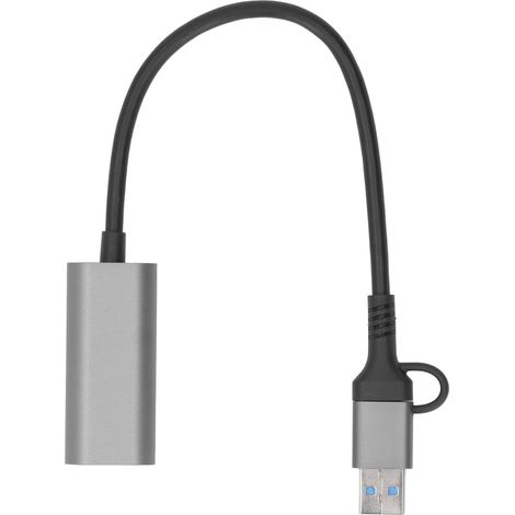 Adaptateur USB vers Ethernet Type C RJ45 1000 Mbps en alliage d'aluminium, hub USB 3.0 Plug and Play pour ordinateur portable, ordinateur de bureau et téléphone (RJ45 1000 Mbps) (1/5)