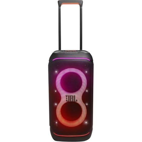 Enceinte portable JBL Party Box – Résistante aux éclaboussures IPX4 – Autonomie 18h – Manette télescopique et roues intégrées