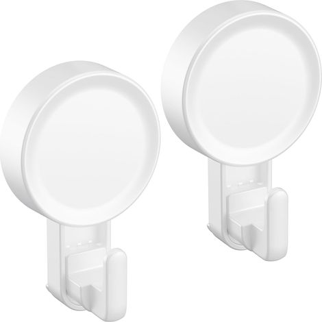 Lot de 2 Crochet Ventouse Puissante Réutilisable, Mural pour Salle Bain Porte Serviette Peignoir Torchon, Patère Cuisine Douche Charge 5Kg - count/Round'2 count/Round