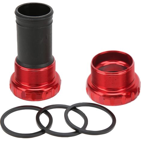 Boîtier de pédalier 68-73 mm pour vélo - Réduction du bruit - Rondelle en résine pour une stabilité optimale - Robuste et haute précision - Accessoires vélo - Rouge (1/5)