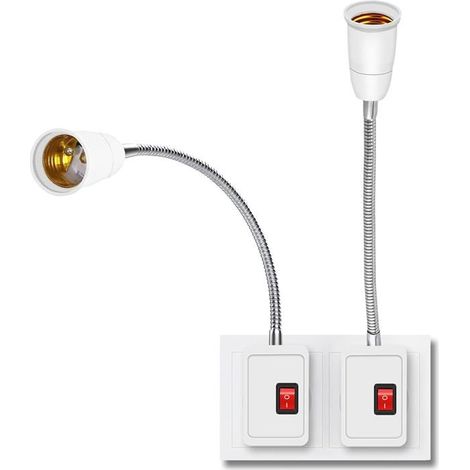 Ecleanfy - 2 Pièces Porte Lumière de l'Ampoule E27 LED, Support De Lampe Convertisseur avec Interrupteur, Douille E27 Prise (1/4)