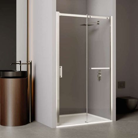 Paroi de douche coulissante deux élements ROTH EQUI 2MS - 1200x2000mm - Profilé Argent poli Verre clair déperlant