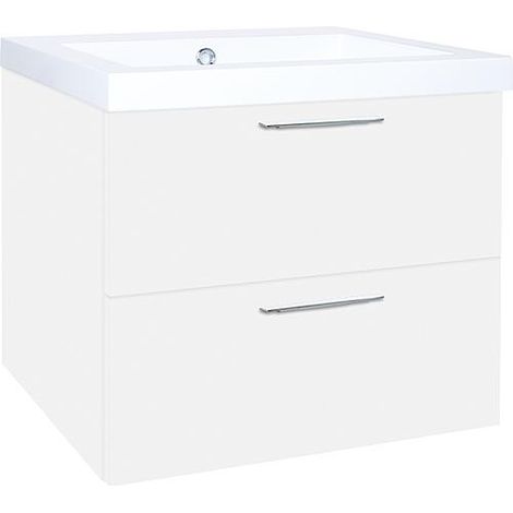 WTU+WT en fonte minérale EKRY blanc mat 2 tiroirs 610x550x510mm (1/3)