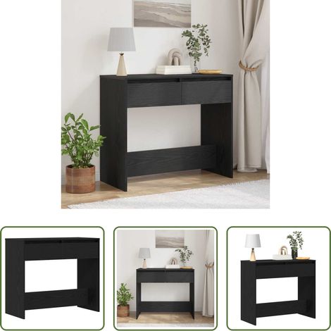 Rangement salon - Table console chêne noir 89x41x76,5 cm bois d'ingénierie (1/5)