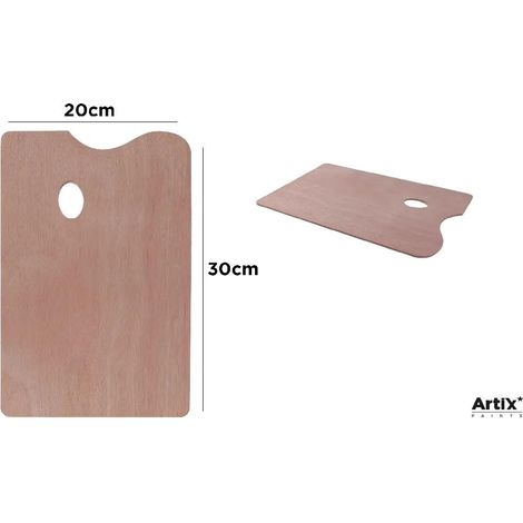 Tavolozza rettangolare in legno per dipingere, 20x30 cm