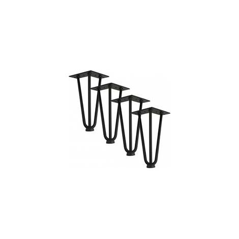 Lot de 4 Pieds Métal Épingle à Cheveux 25 cm, Pieds de Table Solides et Esthétiques, Parfait pour Meubles DIY