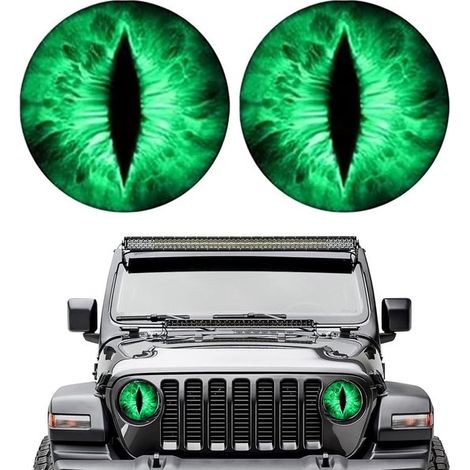 Autoaufkleber „Beast Eyes“ Scheinwerferaufkleber – Grün (1/2)