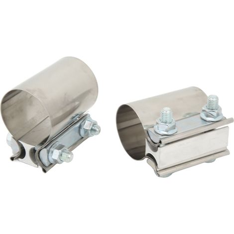 2 colliers de serrage d'échappement bout à bout, raccords de silencieux, acier inoxydable universels, 2 boulons M14, 2 pouces (1/5)