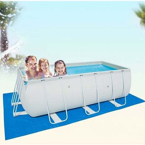 Tapis de Sol pour Piscine Rectangulaire Bleu Pliable Imperméable, Protecteur Imperméable Pliable de Plancher de Piscine de Tissu de Sol pour Piscines/Pataugeoires Gonflables, 445cm 254cm,de DEBUNS (1/5)