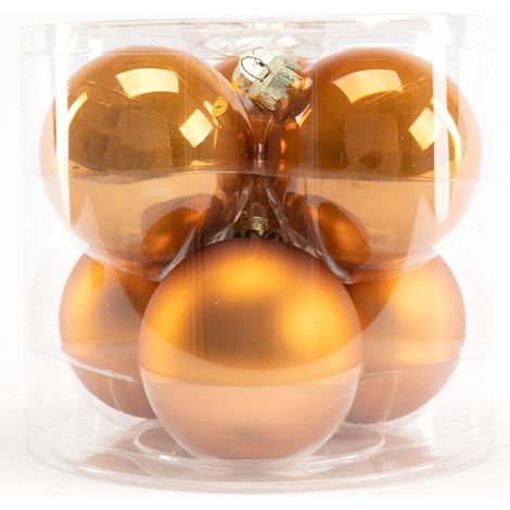 TrendLine Weihnachtskugeln aus Glas Ø 8 cm bernstein 6 Stück Christbaum- & Feiertagsschmuck (1/3)