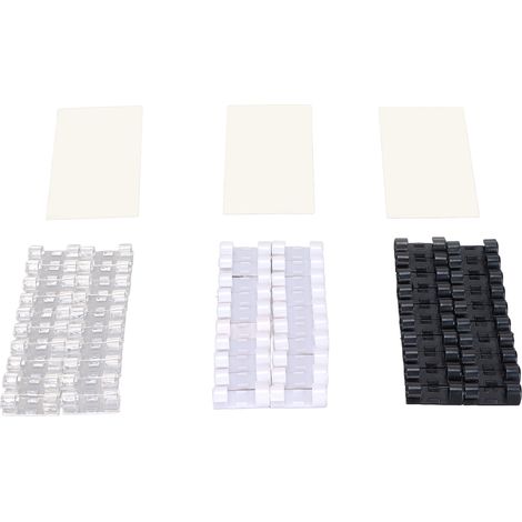 Packung mit 60 selbstklebenden Kabelclips, Organizer und Kabelbindern für Zuhause und Büro. (1/5)