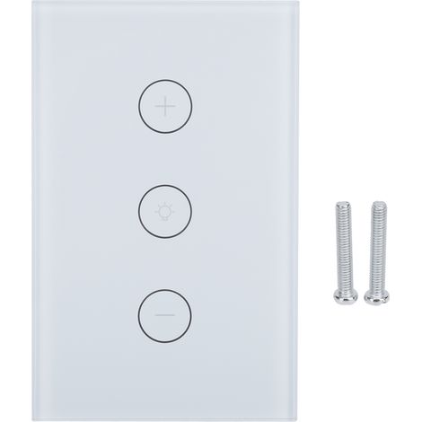 Interrupteur variateur tactile intelligent WiFi, sans fil, commande vocale APP, minuterie, compatible TUYA, 110-240V, blanc. (1/5)