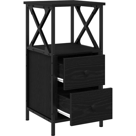 Maison Exclusive - Nachttisch 2 pcs Schwarz Eichen-Optik 34 x 35,