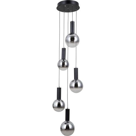 Strela LED-Hängeleuchte schwarz MAT ALU italux PND-34378-5S-BK (1/2)