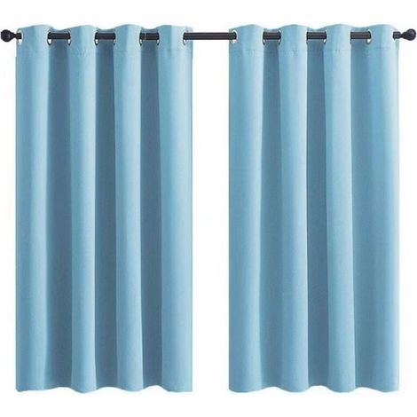 Verdunkelungsvorhang mit Ösen für Kinderzimmer - Einfarbig hellblau gemustert - 28x36 Zoll (71x91cm) - 2 Paneele (SAMIMPORT-2011)