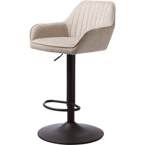 Nolan X2 sgabelli da bar regolabili, imbottiti in tessuto beige, altezza 73,5 cm, gambe in metallo (50830000)