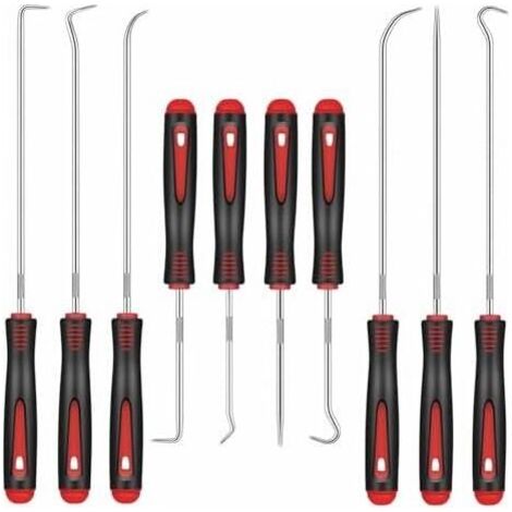 10 Pièces Jeu de Crochets et Tournevis Mécanique Précision Extra Longue Portée Crochet Joint Torique pour la Dépose du D'huile Caoutchouc - (1/5)