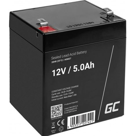 Green cell agm27 batterie für ups verschlossene bleisäure (vrla) system 12 v 5 ah (1/5)
