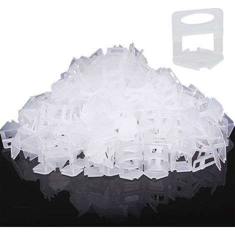Lot de 500 languettes de nivellement pour Aide à la pose de carreaux bandes de traction 3 mm largeur du joint, carreaux hauteur 3-15mm Système de nivellement des carreaux (1/3)