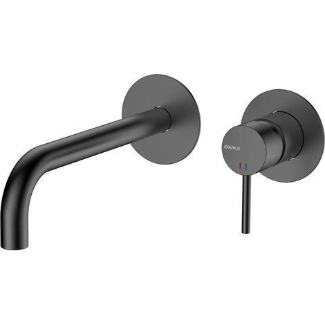 Robinet mitigeur encastré pour lavabo - Gris anthracite - Douchette céramique 35 mm - Mitigeur monocommande - Finition mate