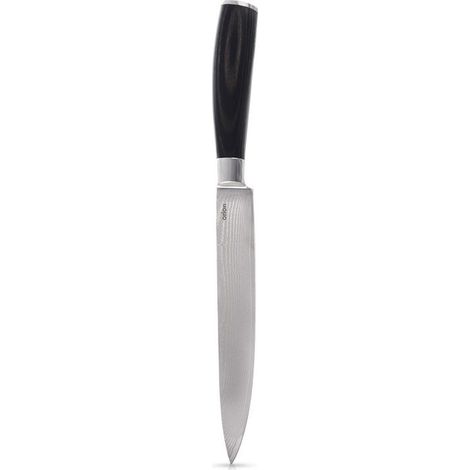 Couteau de cuisine Vilde - Acier Damassé - 27 cm - Noir (1/5)