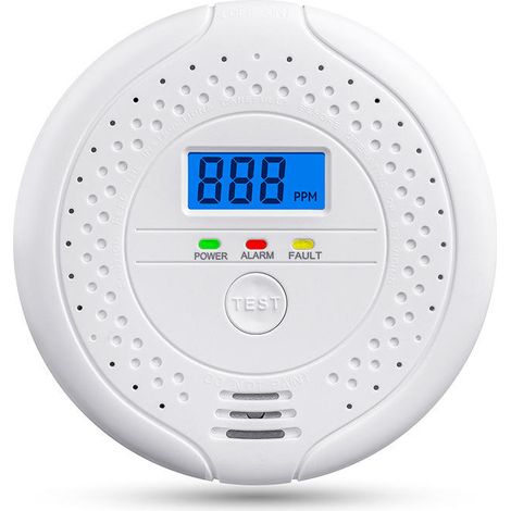 Détecteur d'alarme monoxyde de Carbone, détecteur d'alarme Co avec Affichage numérique,pour Alarme sonore Maison, au Bureau (Batterie Non Incluse)