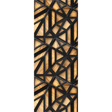 Panneau mural douche en alu-composite VIPANEL - Bois Décor Treillis - Finition Mat Perle - 100x255cm (1/5)