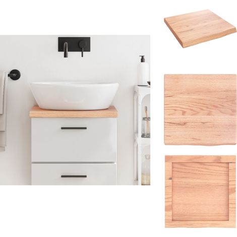 Comptoir de salle de bain marron 40x40x(2-4) cm bois traité - Comptoir De Salle De Bain - Comptoir En Bois - Plan De Travail Salle De Bain - Meubles Salle De Bain - Rénovation Salle De Bain (1/5)