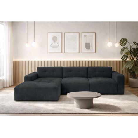 AX LIVING Couch in L Form Corlu Ecksofa Anthrazit für Wohnzimmer 310 L