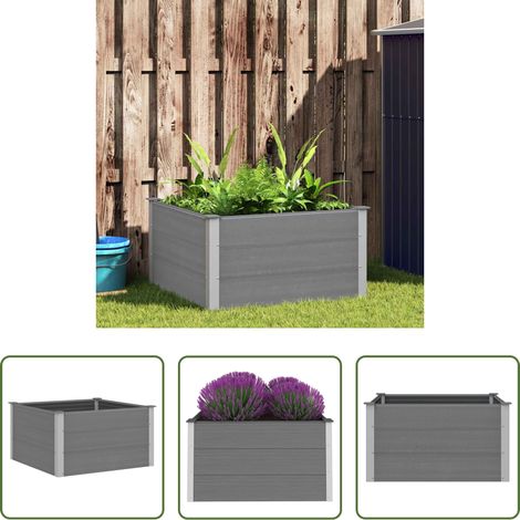 Jardinière - Lit surélevé de jardin WPC 100x100x54 cm Gris (1/5)