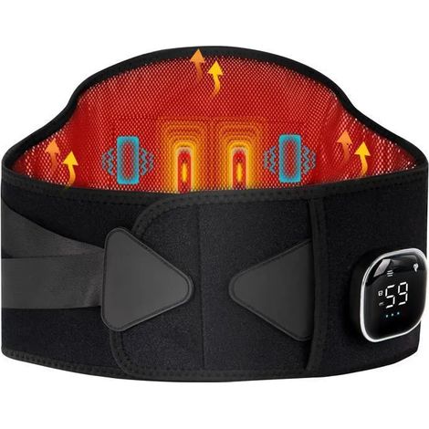 Ceinture chauffante sans fil - ULISEM - Massage pour le dos - Rechargeable à piles - 3 réglages de chaleur (1/4)