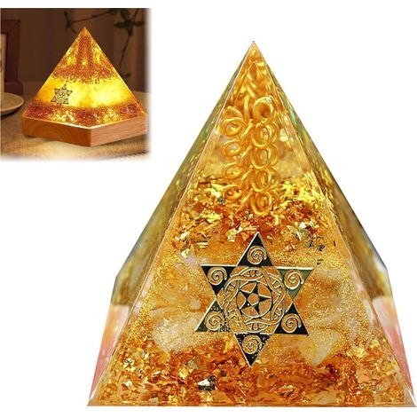 Pyramide de pierre, pyramide de cristal, mini-pyramide de résine, pyramide de cristal, accessoires sur le bureau, salon, chambre, bureau, bibliothèque comme décoration