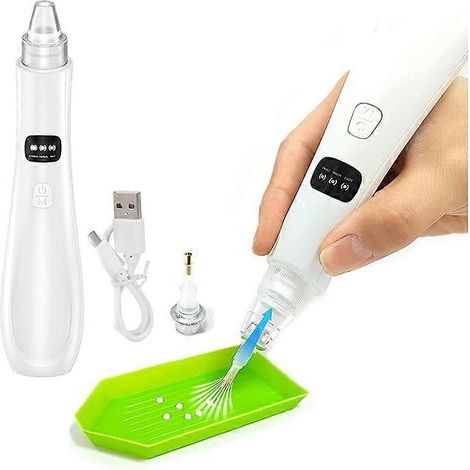 Stylos électriques sans fil pour peinture diamant avec pompe à vide – 3 modes d'aspiration réglables et 2 embouts de rechange rechargeables (1/4)