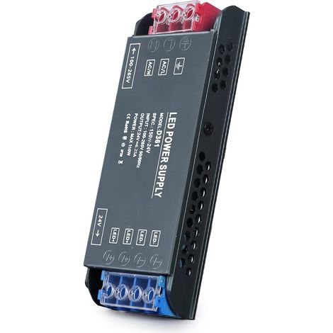 Transformateur 220V 24V LED Driver 150W Ultra Mince Transfo 6,25A Adaptateur Alimentation, 220V AC à 24V DC Convertisseur, d'alimentation Basse Tension Transfo LED de Tension Constante (1/5)
