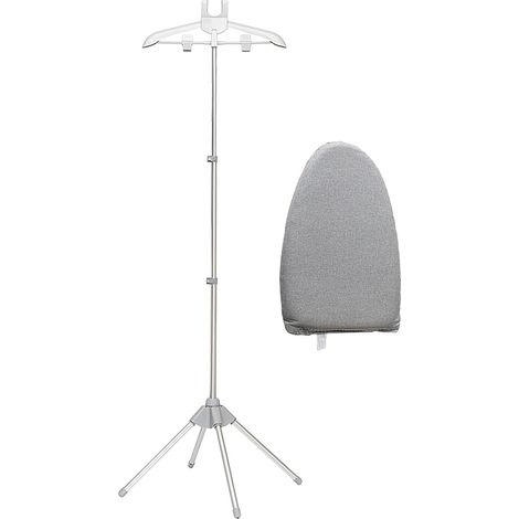 Support de cuiseur vapeur – Support télescopique pliable pour vêtements à la vapeur avec gants de repassage, support vapeur pour vêtements, porte-vapeur portable, cintre pour repassage à la vapeur - (1/4)